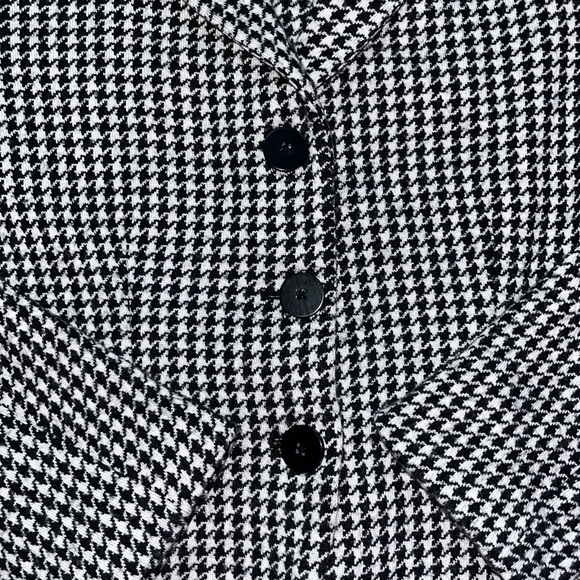 Coldwater Creek Wool Houndstooth Warm Long Sleeve Collared 3 Buttoned Jacket M - Picture 5 of 8